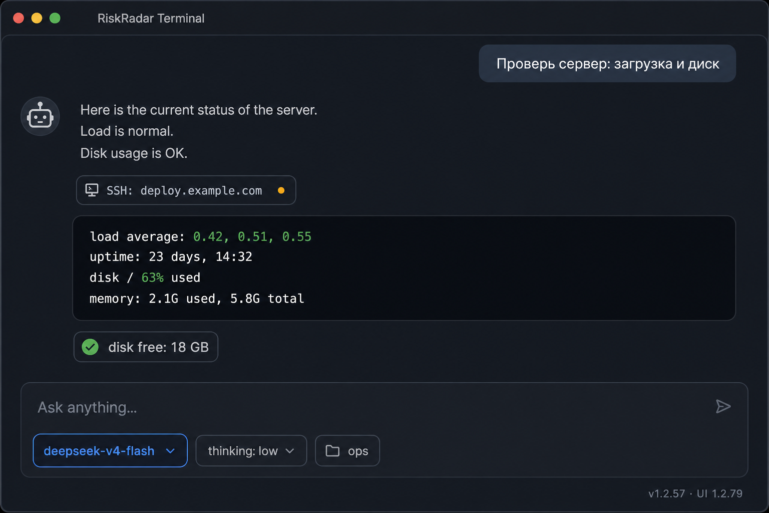 RiskRadar Terminal — быстрый старт